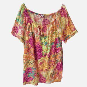 Shoshanna Vibrant Floral Cotton Tunic Mini Dress Women's size M